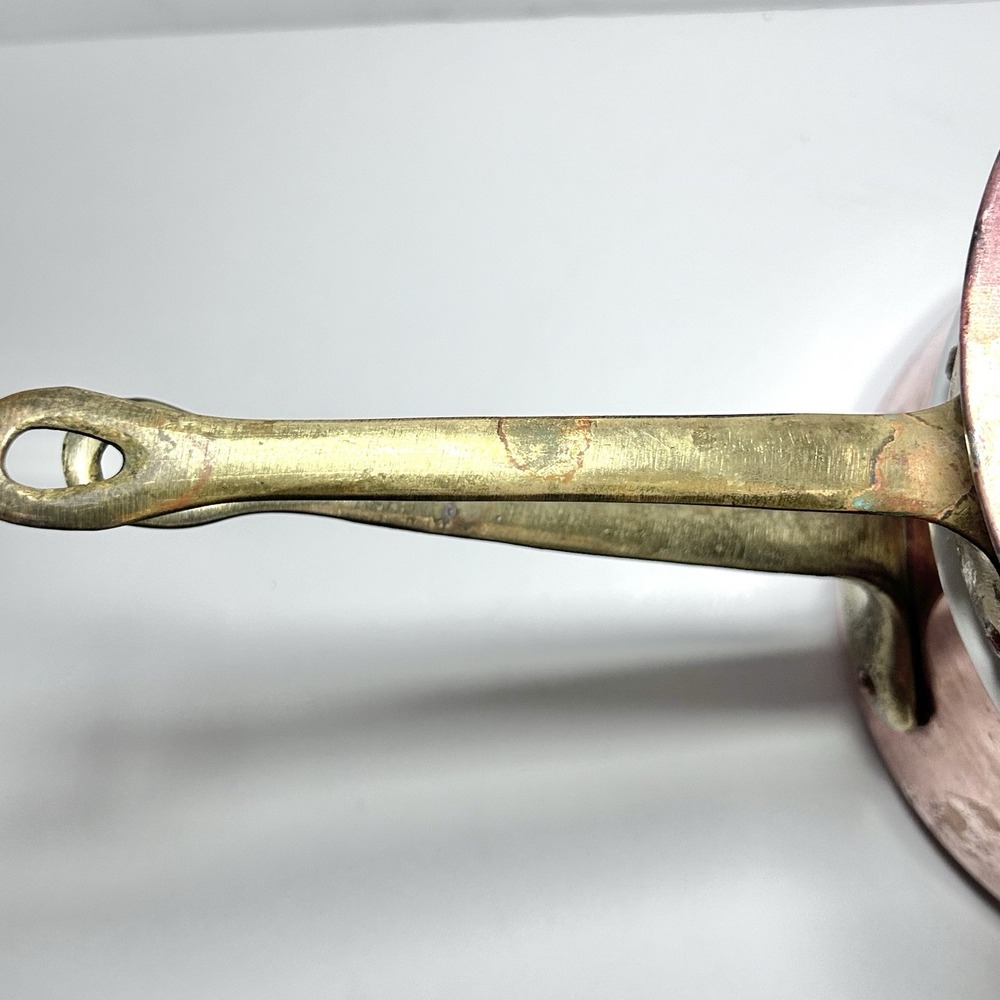Vintage Taurus Portuguese Copper Double Boiler with Ceramic Insert Brass Handle - Picture 5 of 12